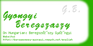 gyongyi beregszaszy business card